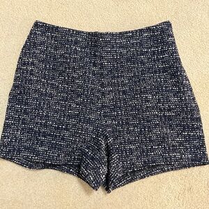 Express Navy and White Tweed High Waist Shorts